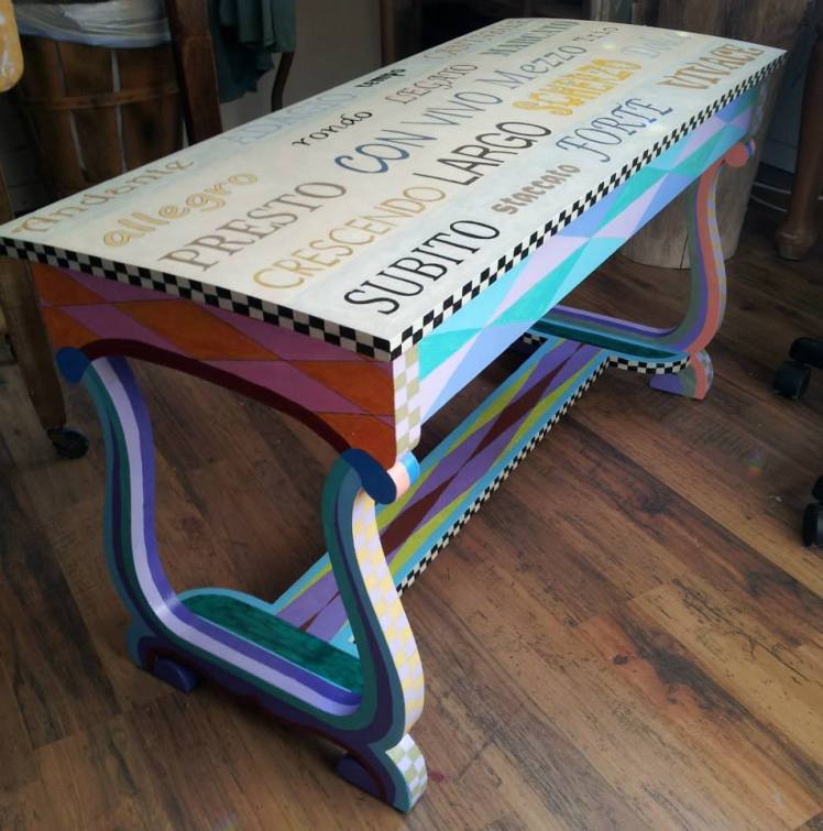 If this is what she does with just the bench, imagine what she has in store for the piano!